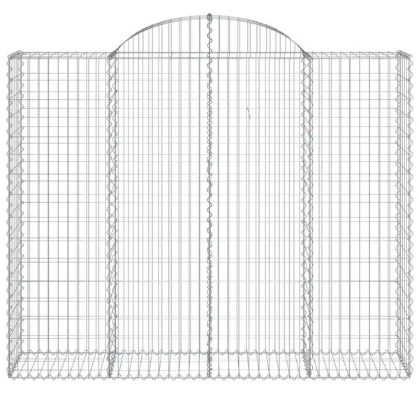 VidaXL 6 db íves horganyzott vas gabion kosár 200x50x160/180 cm