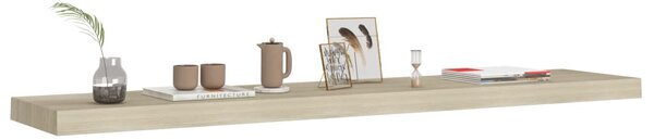 Tölgyszínű MDF lebegő fali polc 120 x 23,5 x 3,8 cm