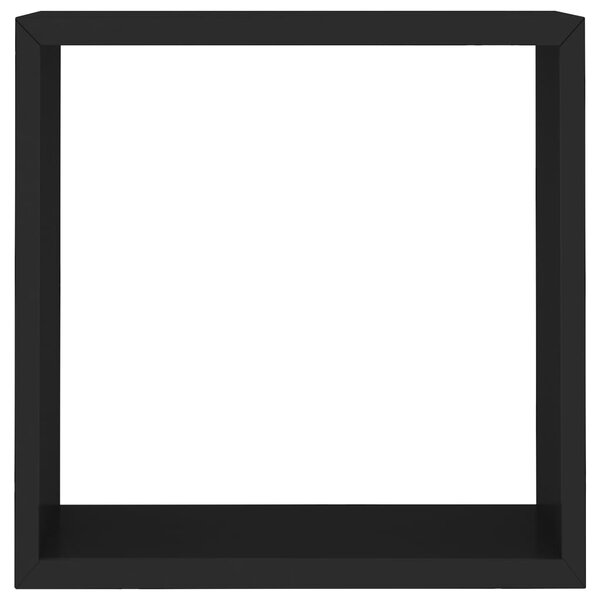 3 db fekete MDF fali kockapolc