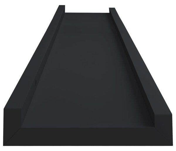 2 db fekete MDF szegélypolc képkeretekhez 80 x 9 x 3 cm