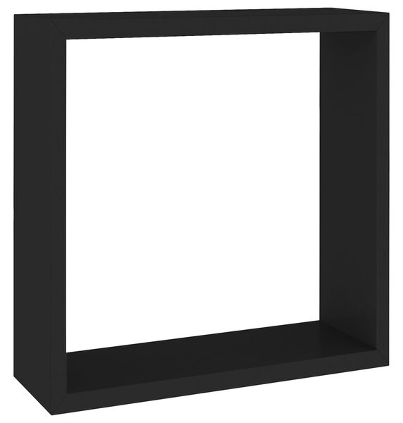 3 db fekete MDF fali kockapolc