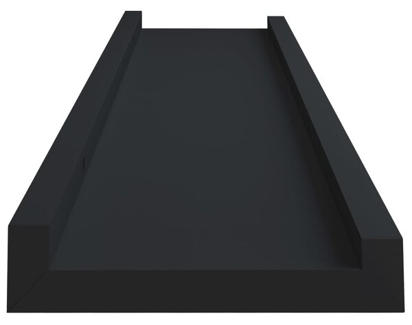 2 db fekete MDF szegélypolc képkeretekhez 40 x 9 x 3 cm