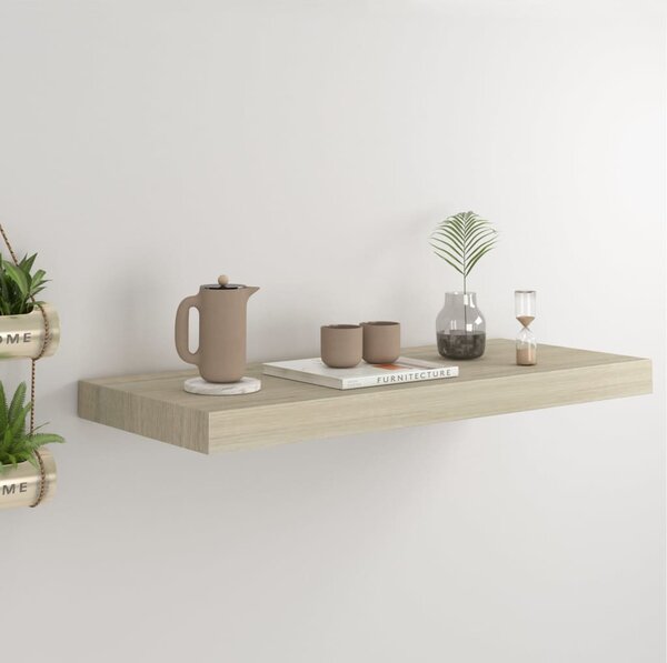 Tölgyszínű MDF lebegő fali polc 60 x 23,5 x 3,8 cm