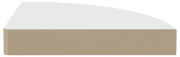 4 db fehér MDF lebegő sarokpolc 25 x 25 x 3,8 cm