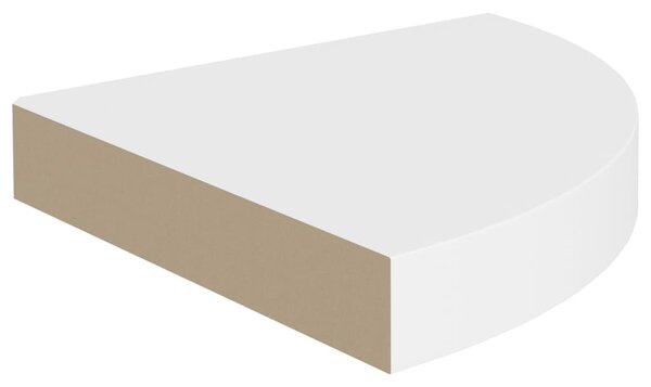4 db fehér MDF lebegő sarokpolc 25 x 25 x 3,8 cm