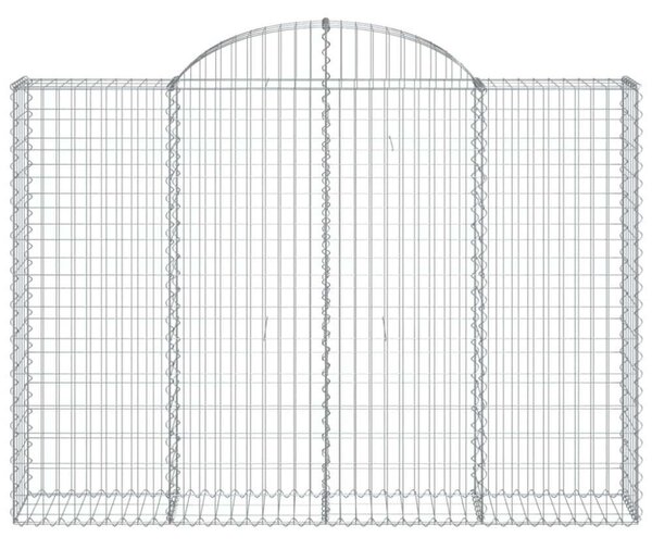 VidaXL 5 db íves horganyzott vas gabion kosár 200x30x140/160 cm