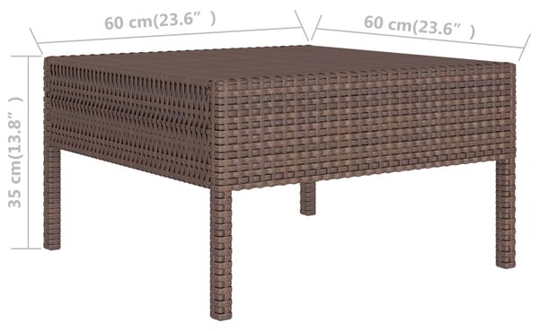 3 részes barna polyrattan kerti ülőgarnitúra párnákkal