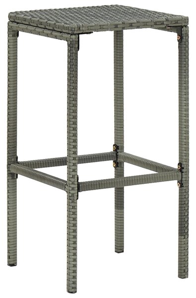 2 db szürke polyrattan bárszék párnával