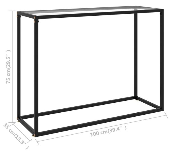 Átlátszó edzett üveg tálalóasztal 100 x 35 x 75 cm