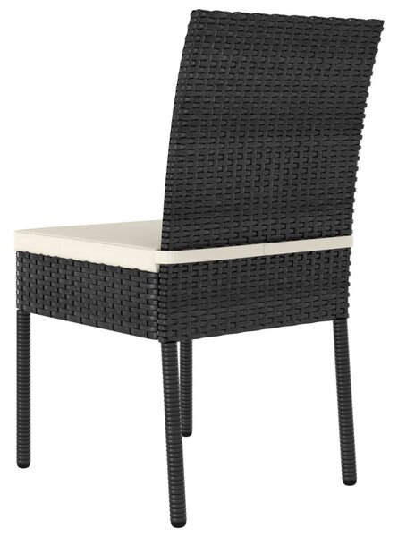 4 db fekete polyrattan kerti étkezőszék