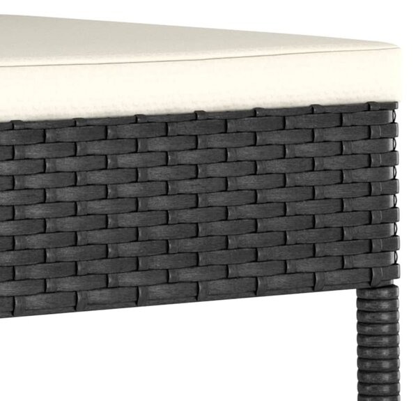 2 db fekete polyrattan kerti étkezőszék