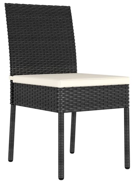 4 db fekete polyrattan kerti étkezőszék