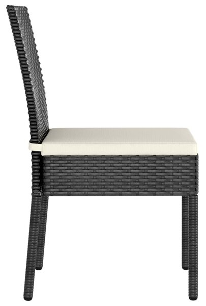 2 db fekete polyrattan kerti étkezőszék