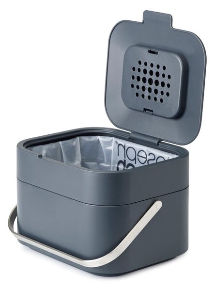 IntelligentWaste sötétszürke zöldhulladék tartó, 4 l - Joseph Joseph
