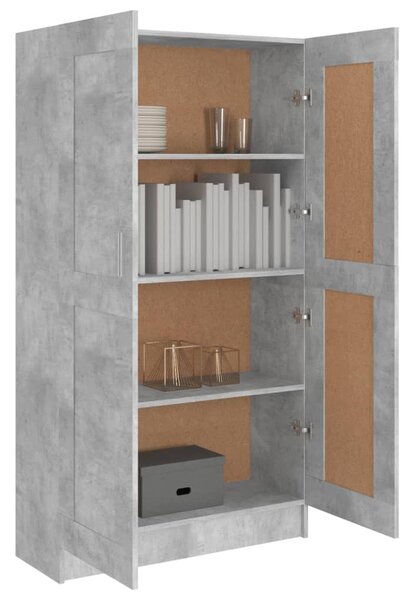 Betonszürke szerelt fa könyvszekrény 82,5 x 30,5 x 150 cm
