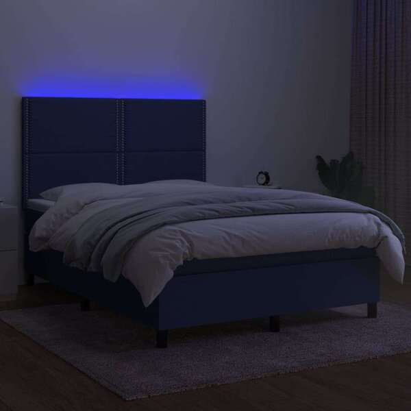 VidaXL Ágy - Zsebrugós Matraccal, LED-es Fejtámlával - 140x200 cm