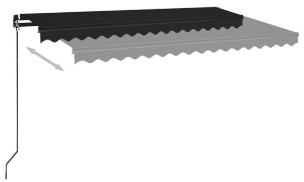 Antracitszürke kézzel kihúzható LED-es napellenző 400 x 350 cm