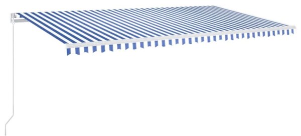 Kék és fehér kézi napellenző 600 x 350 cm