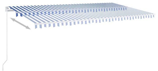 Kék és fehér kézi napellenző 600 x 350 cm