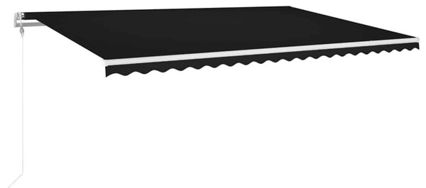 Antracitszürke szélérzékelős és LED-es napellenző 500x300 cm
