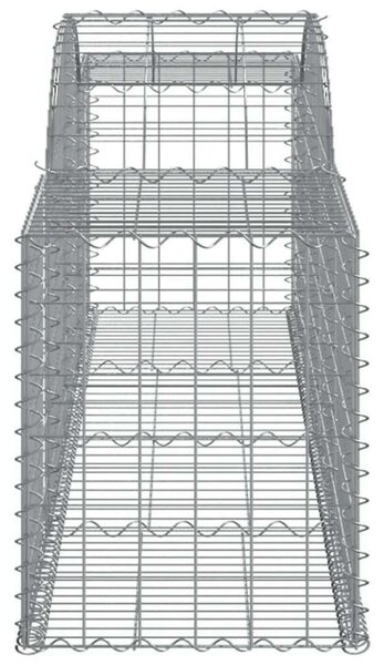 VidaXL 10 db íves horganyzott vas gabion kosár 300x50x60/80 cm