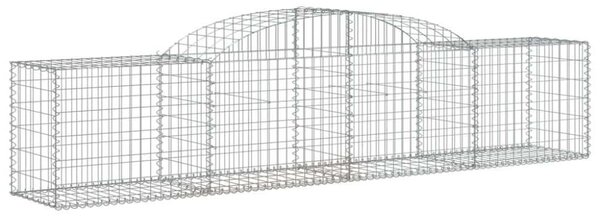 VidaXL 10 db íves horganyzott vas gabion kosár 300x50x60/80 cm