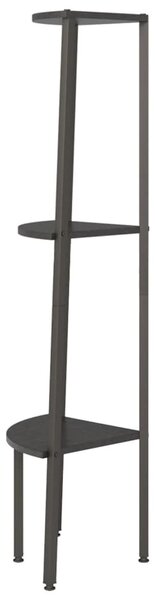 3 szintes fekete sarokpolc 45,5 x 31,5 x 120 cm