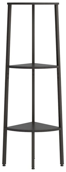 3 szintes fekete sarokpolc 45,5 x 31,5 x 120 cm