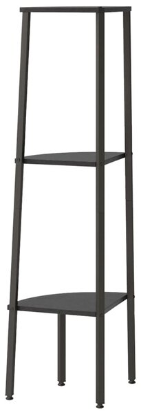 3 szintes fekete sarokpolc 45,5 x 31,5 x 120 cm