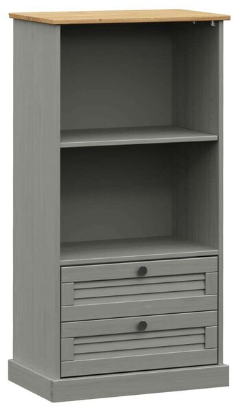 Vigo szürke tömör fenyőfa könyvespolc 60x35x114,5 cm