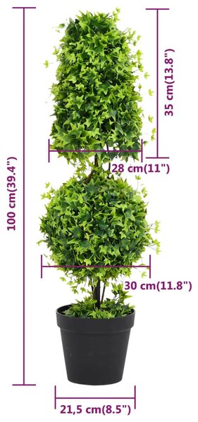 Zöld cserepes műpuszpáng 100 cm