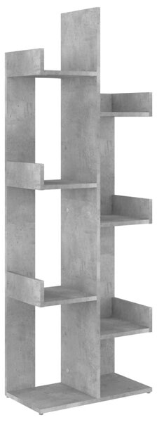 Betonszürke szerelt fa könyvszekrény 48 x 25,5 x 140 cm