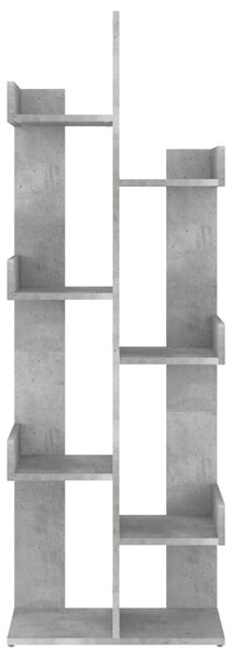 Betonszürke szerelt fa könyvszekrény 48 x 25,5 x 140 cm