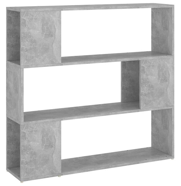 Betonszürke szerelt fa térelválasztó könyvszekrény 100x24x94 cm