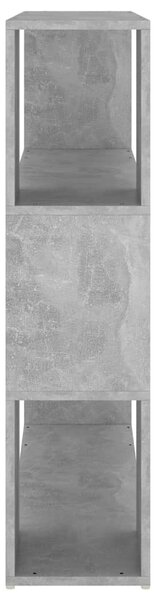 Betonszürke szerelt fa térelválasztó könyvszekrény 100x24x94 cm