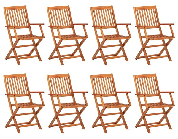 9 részes tömör akácfa kerti étkezőgarnitúra 180 x 90 x 75 cm