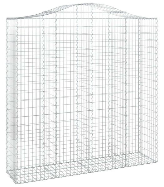 Íves horganyzott vas gabion kosár 200x50x200/220 cm