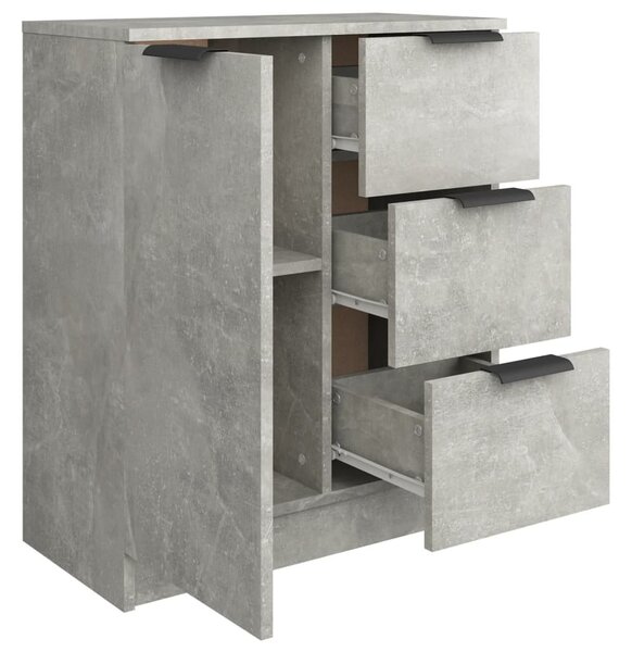 Betonszürke szerelt fa tálalóasztal 60 x 30 x 70 cm