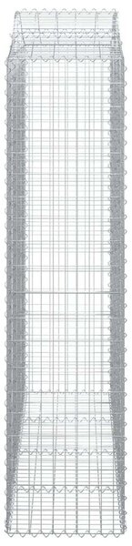 Íves horganyzott vas gabion kosár 200x50x200/220 cm