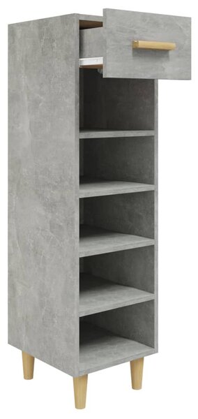 Betonszürke szerelt fa cipősszekrény 30 x 35 x 105 cm