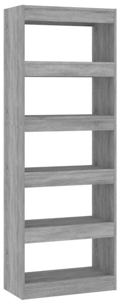 Betonszürke szerelt fa könyvszekrény/térelválasztó 60x30x166 cm