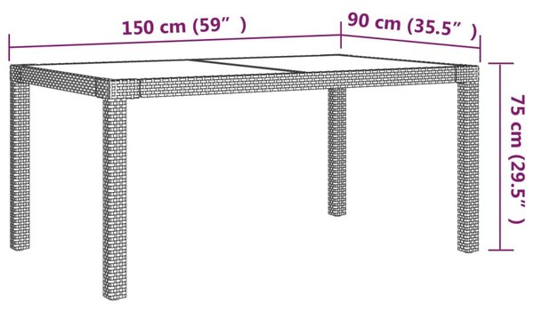 5 részes bézs polyrattan kerti étkezőgarnitúra párnákkal