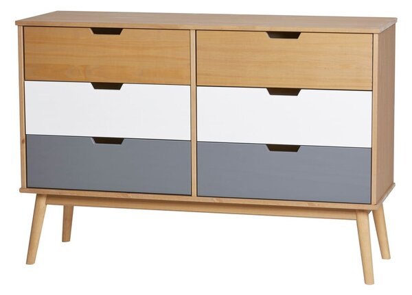 Cusco komód tömör borovi fenyőből, szélesség 120 cm - Marckeric