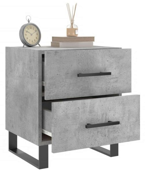 2 db Modern Éjjeliszekrény - Betonszürke - 40x35x47,5 cm