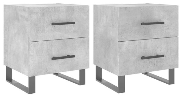 2 db Modern Éjjeliszekrény - Betonszürke - 40x35x47,5 cm