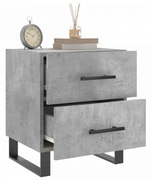 2 db Modern Éjjeliszekrény - Betonszürke - 40x35x47,5 cm