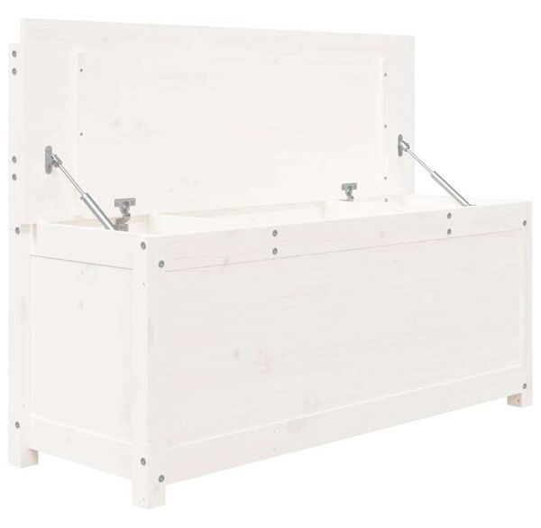 VIDAXL Fehér Fenyőfa Tárolós Pad - 110x41x76,5 cm