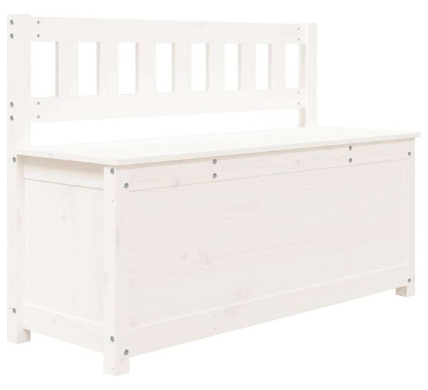 VIDAXL Fehér Fenyőfa Tárolós Pad - 110x41x76,5 cm