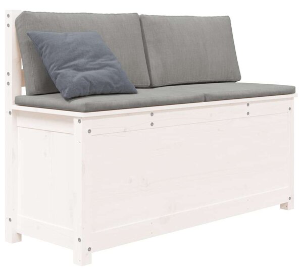 VIDAXL Fehér Fenyőfa Tárolós Pad - 110x41x76,5 cm