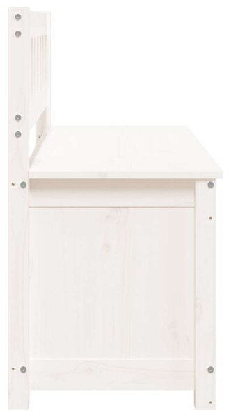 VIDAXL Fehér Fenyőfa Tárolós Pad - 110x41x76,5 cm